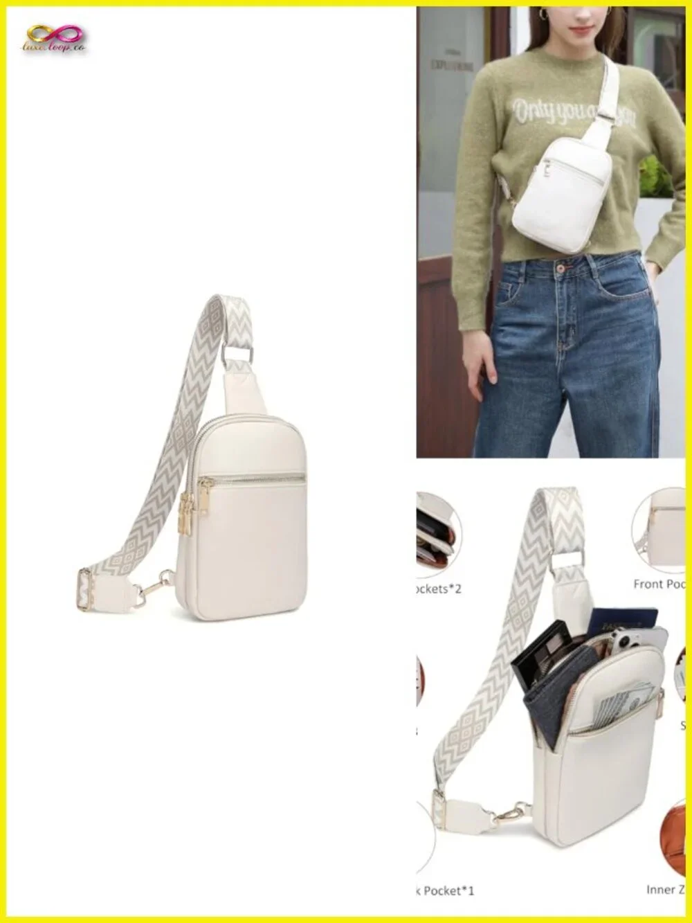Anti Theft Small Sling Bag Cross Body RFID Vegan Leather Travel Belt Purse